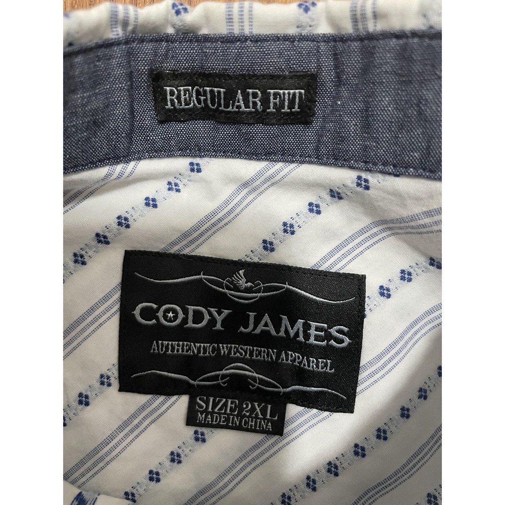 Cody James Western Pearl Snap Shirt Mens 2XL Striped Cowboy - Picture 2 of 11